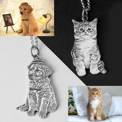 925 Silver Custom Cat And Dog Animal Photo Necklace