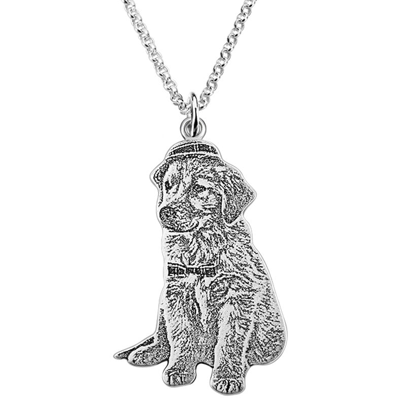 925 Silver Custom Cat And Dog Animal Photo Necklace