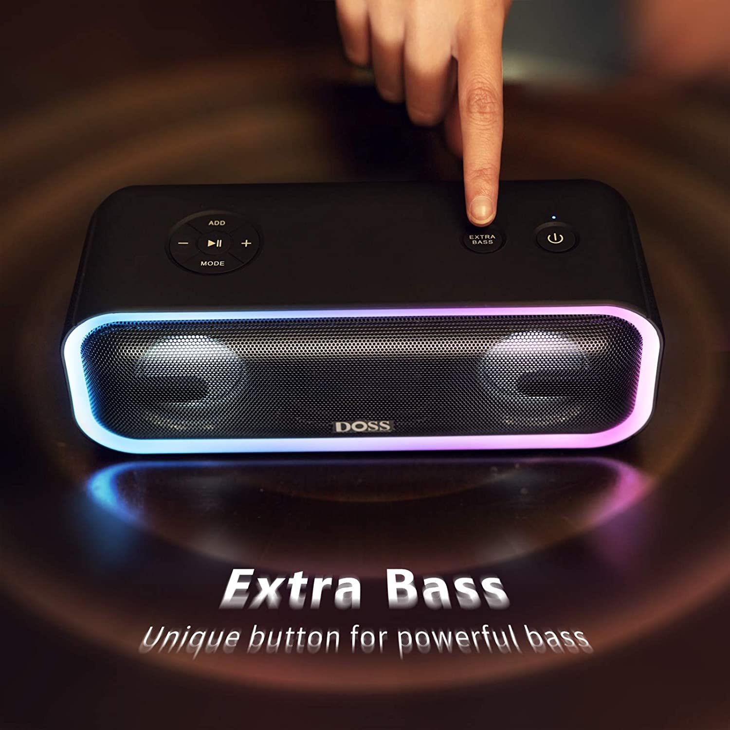 Bluetooth Speaker, Soundbox Pro+ Wireless Bluetooth Speaker with 24W Impressive Sound, Booming Bass, IPX6 Waterproof, 15Hrs Playtime, Wireless Stereo Pairing, Mixed Colors Lights, 66 FT- Grey